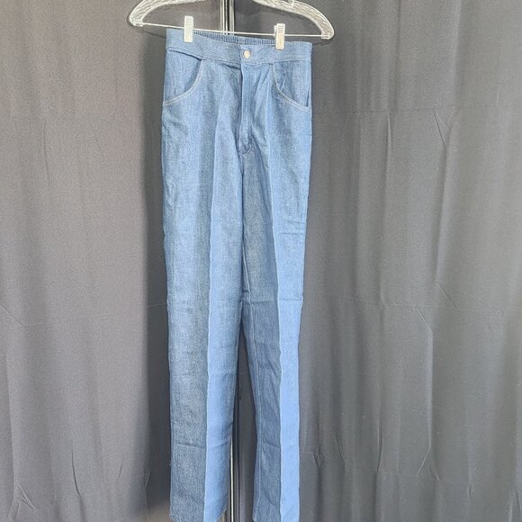 Wrangler Youth Retro 70s Style Light Blue Denim High Waist Jeans Straight Leg - Picture 1 of 10